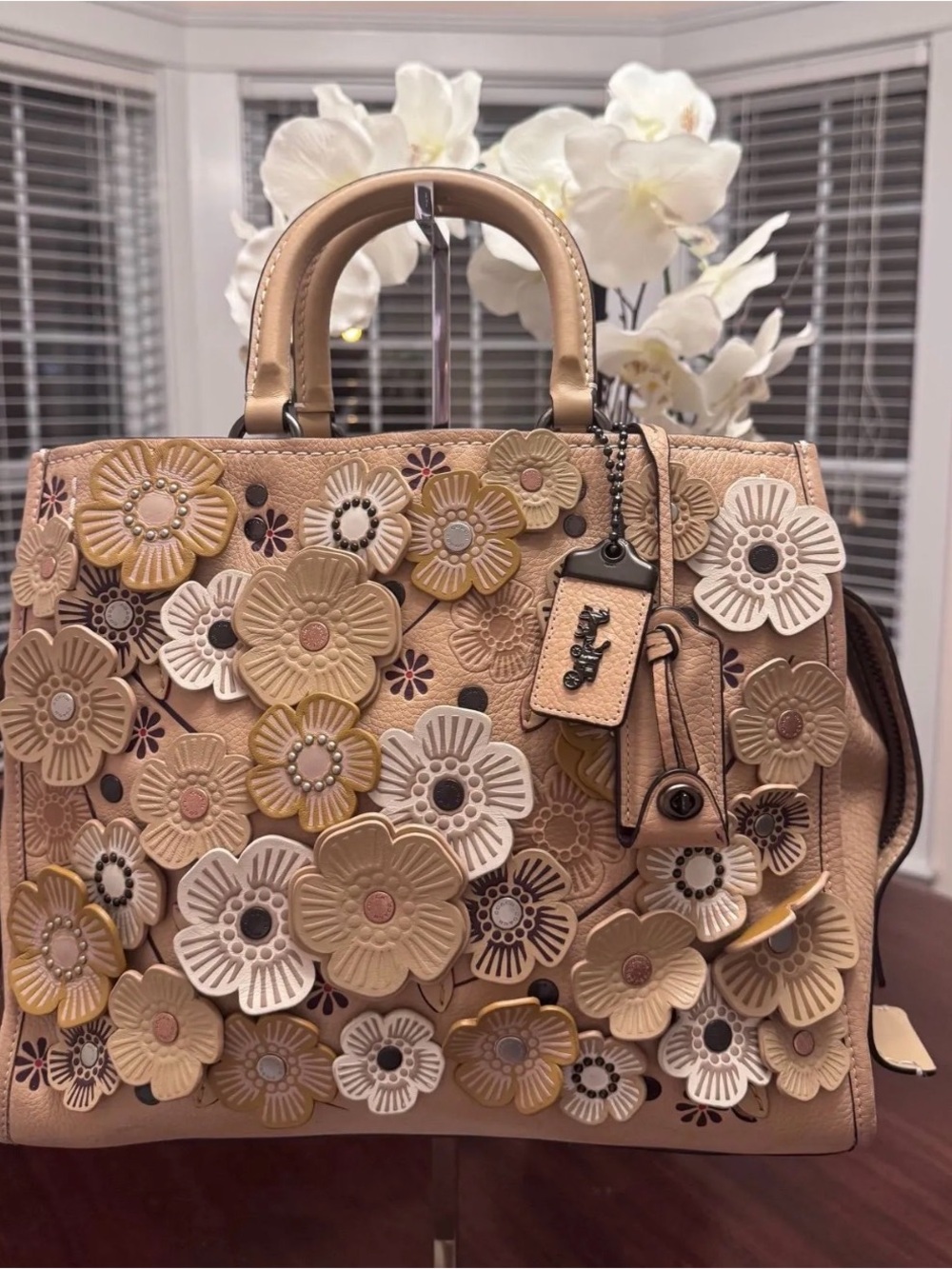 Coach 1941 Rogue 31 Tea Rose Leather Satchel in Light Pink
